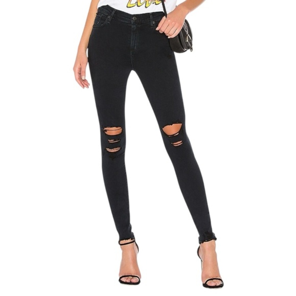 AGOLDE Sophie Ruthless Skinny Jeans Women’s Size 26 Black Distressed Stretch